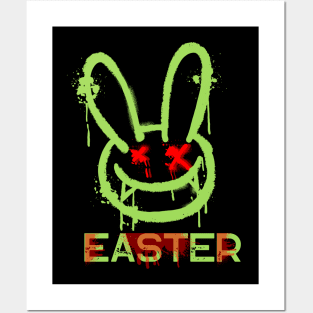 easter egg, scary rabbit Posters and Art